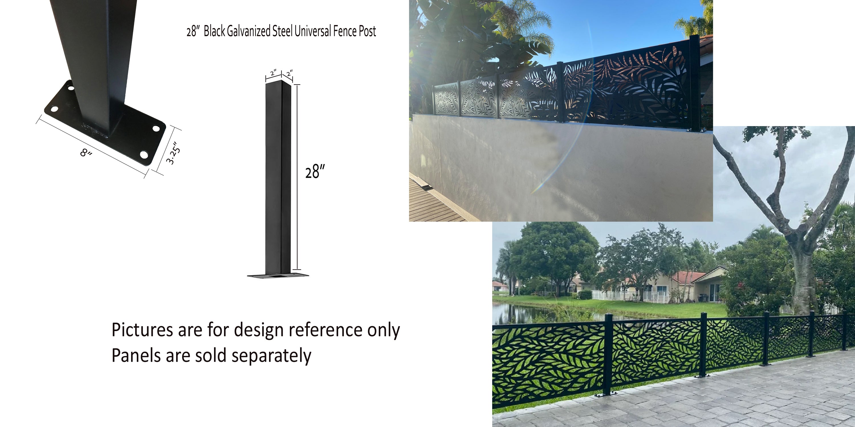 Metal Privacy Screen, Laser Cut Decorative Steel Panel, Metal Fencing, Metal Posts