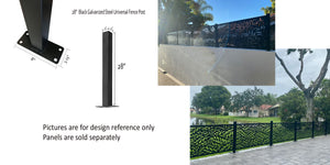 Metal Privacy Screen, Laser Cut Decorative Steel Panel, Metal Fencing, Metal Posts