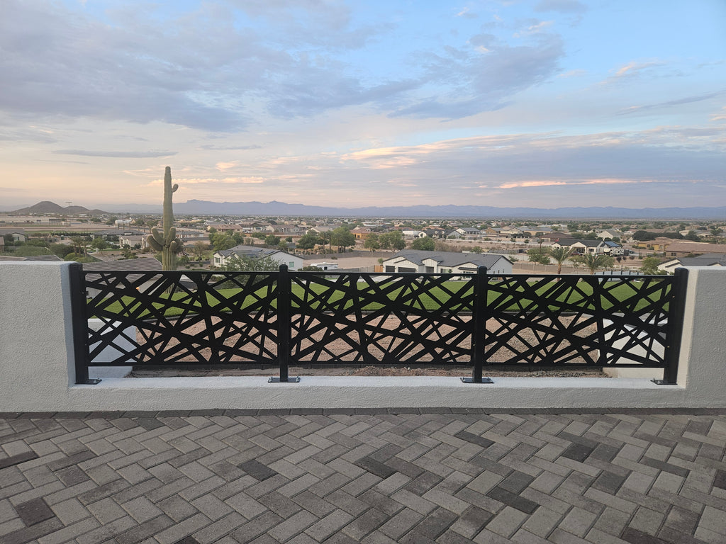 Metal Privacy Screen, Laser Cut Decorative Steel Panel, Metal Fencing, Metal Posts