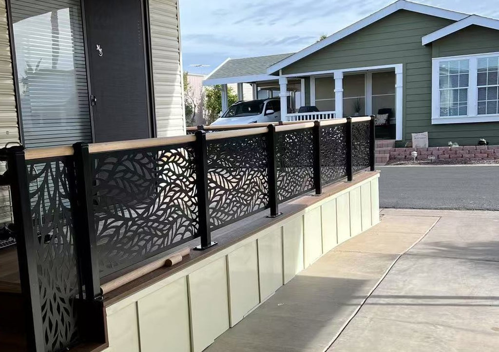 Metal Privacy Screen, Laser Cut Decorative Steel Panel, Metal Fencing, Metal Posts