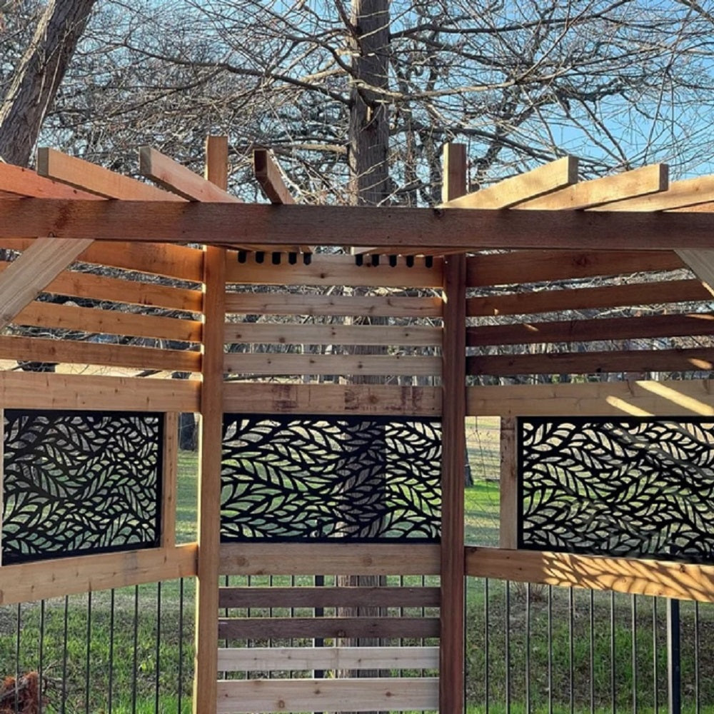 Metal Privacy Screen, Laser Cut Decorative Steel Panel, Metal Fencing, Metal Posts