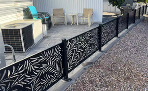 Metal Privacy Screen, Laser Cut Decorative Steel Panel, Metal Fencing, Metal Posts