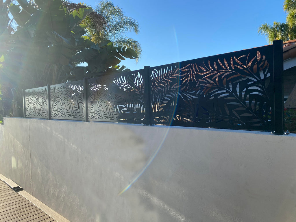 Metal Privacy Screen, Laser Cut Decorative Steel Panel, Metal Fencing, Metal Posts