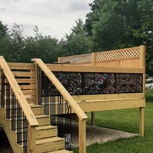 Metal Privacy Screen, Laser Cut Decorative Steel Panel, Metal Fencing, Metal Posts