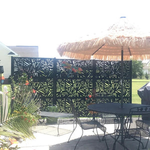 Metal Privacy Screen, Laser Cut Decorative Steel Privacy Panel Metal Fencing, Panel Screen,48"x24"