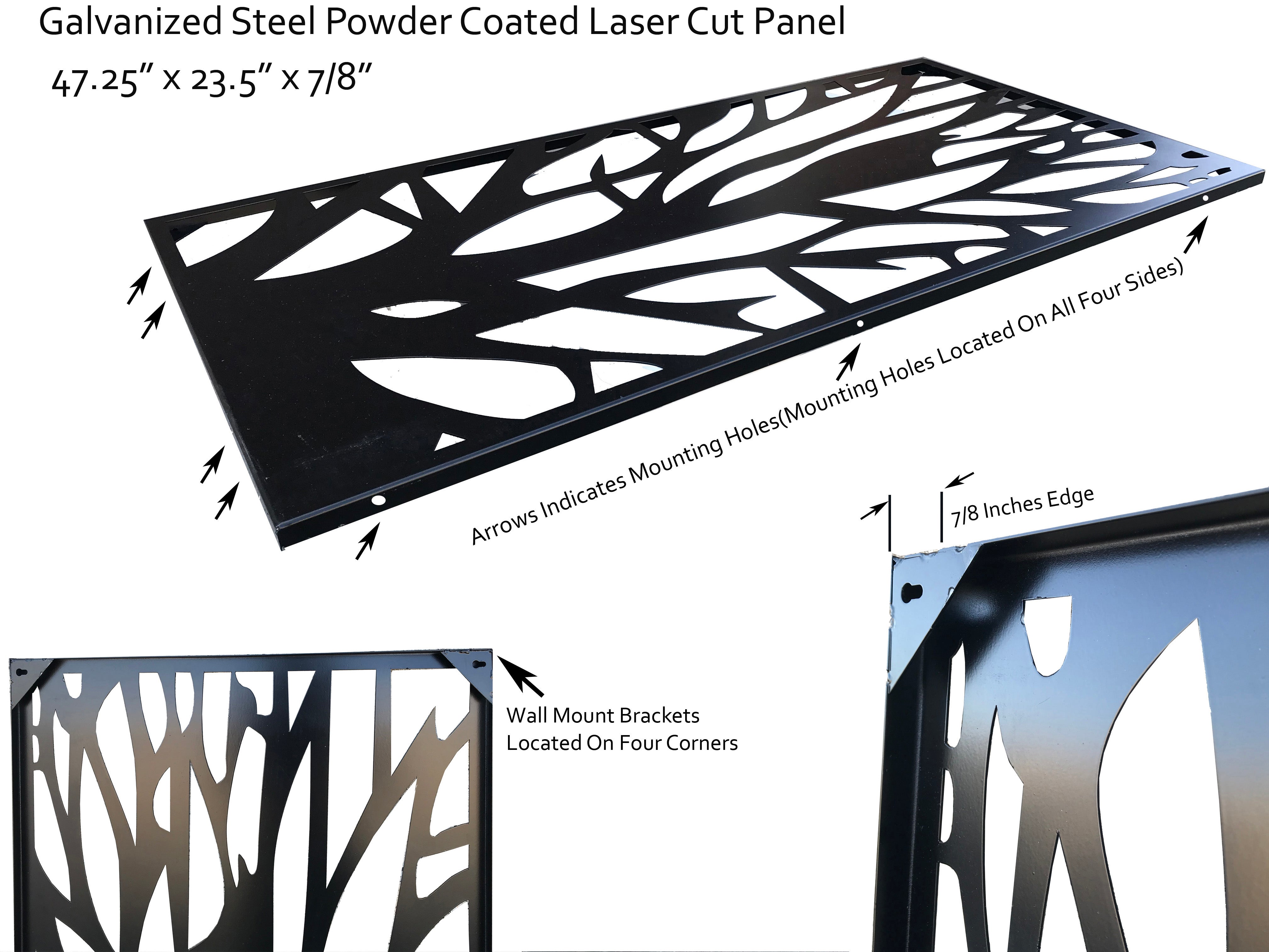Metal Privacy Screen, Laser Cut Decorative Steel Panel, Metal Fencing, Metal Posts