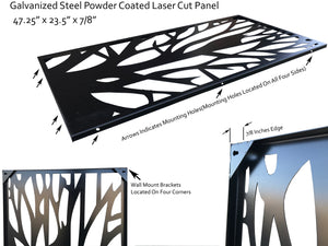 Metal Privacy Screen, Laser Cut Decorative Steel Panel, Metal Fencing, Metal Posts