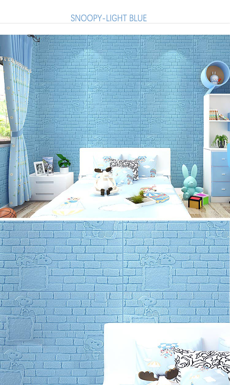 MountainSnow 3D Self-Adhesive Peel Stick Wallpaper, Wall Sticker For TV Walls/Sofa Background Decor, Snoopy Pattern