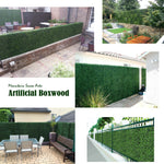 Artificial Boxwood Panels Topiary Hedge Plant UV Protected Privacy Screen Outdoor Indoor Use Garden Fence Home Decor 20x20" DarkGreen