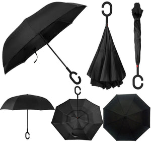 Inverted Umbrella, Umbrella Windproof, Reverse Umbrella, Umbrellas for Women with UV Protection, Upside Down Umbrella with C-Handle 1pack