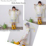 Transparent Trim Rain Coat + 3D Umbrella Combo Pack For Child Kids Boy Girl Waterproof Hooded (Multiple Color Rain Coat)