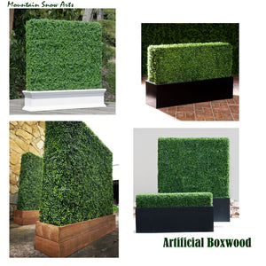 Artificial Boxwood Panels Topiary Hedge Plant UV Protected Privacy Screen Outdoor Indoor Use Garden Fence Backyard Home Decor 20x20" 2pc