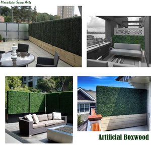 Artificial Boxwood Panels Topiary Hedge Plant UV Protected Privacy Screen Outdoor Indoor Use Garden Fence Backyard Home Decor 20x20" Panels
