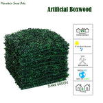 Artificial Boxwood Panels Topiary Hedge Plant UV Protected Privacy Screen Outdoor Indoor Use Garden Fence Home Decor 24pcs 20x20" DarkGreen
