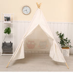 Indian Playhouse Toy Teepee Play Tent for Kid Holiday creative gift for Children Foldable Play Tent Portable Kids Tent Cotton Canvas Teepee