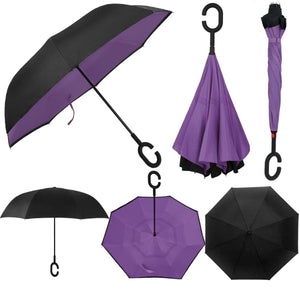 Inverted Umbrella, Umbrella Windproof, Reverse Umbrella, Umbrellas for Women with UV Protection, Upside Down Umbrella with C-Handle 3pack