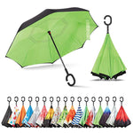 Inverted Umbrella Umbrella Windproof Reverse Umbrella Umbrellas for Women with UV Protection Upside Down Umbrella with C-Handle Green Color