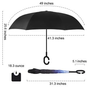 Inverted Umbrella Umbrella Windproof Reverse Umbrella, Umbrellas for Women with UV Protection, Upside Down Umbrella with C-Handle