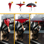 Inverted Umbrella Umbrella Windproof, Reverse Umbrella, Umbrellas for Women with UV Protection, Upside Down Umbrella with C-Handle 2PACK