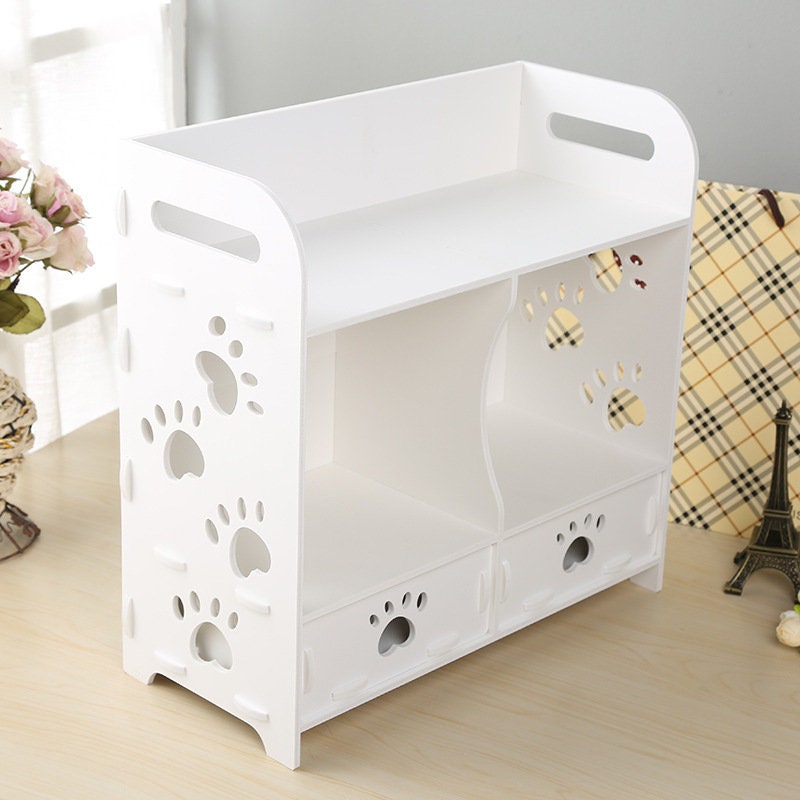MountainSnow Multi-Function PVC Cosmetic Storage, Storage Box for Neat and Organize Storing of Makeup Tools (Footprint)
