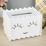 SNOW MountainSnow PVC Tissue Box Cover Rectangle Boutique Box for Bathroom, Bedroom, Living Room with Muti Pattern Options (Smiling)