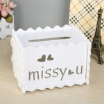 SNOW MountainSnow PVC Tissue Box Cover Rectangle Boutique Box for Bathroom, Bedroom, Living Room with Muti Pattern Options (MissYou)