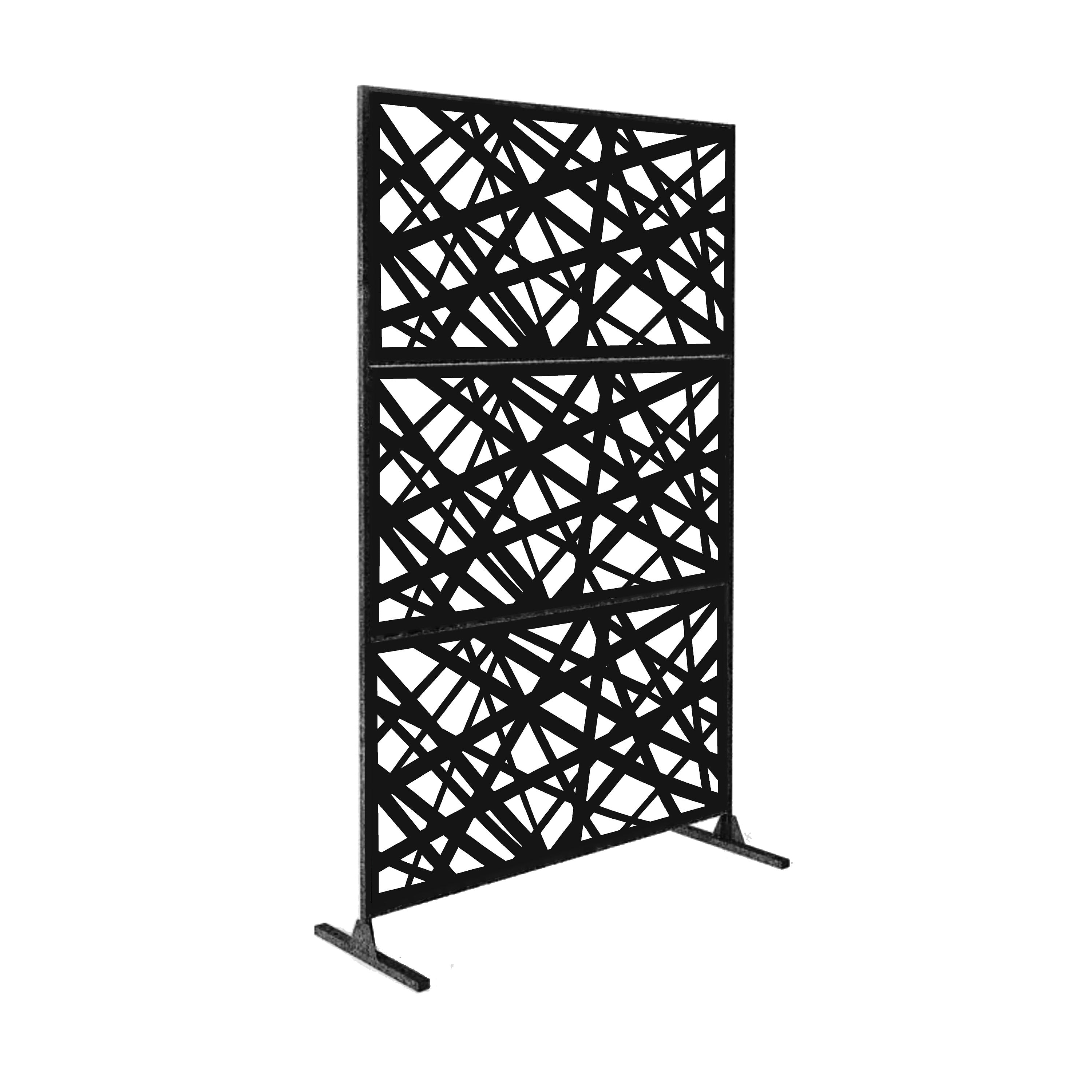 Metal Privacy Screen, Laser Cut Decorative Steel Privacy Panel Metal Fencing, Hanging Room Divider Partitions Panel Screen,48x75inch