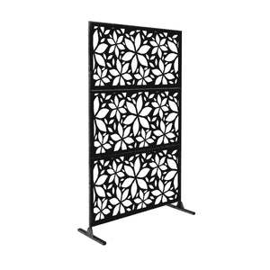 Metal Privacy Screen, Laser Cut Decorative Steel Privacy Panel Metal Fencing, Hanging Room Divider Partitions Panel Screen,48x75inch C005