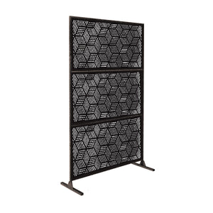 Metal Privacy Screen, Laser Cut Decorative Steel Privacy Panel Metal Fencing, Hanging Room Divider Partitions Panel Screen,48x75inch C011