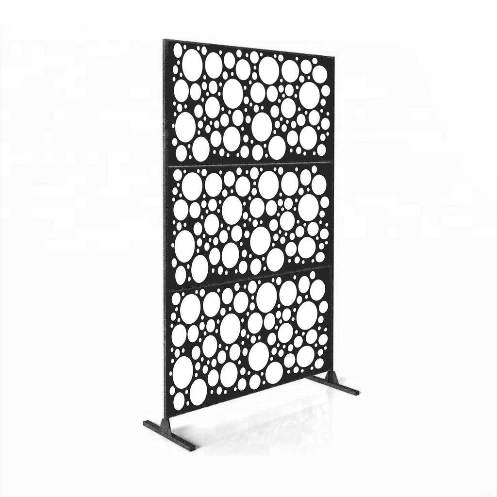 Metal Privacy Screen, Laser Cut Decorative Steel Privacy Panel Metal Fencing, Hanging Room Divider Partitions Panel Screen,48x75inch C001
