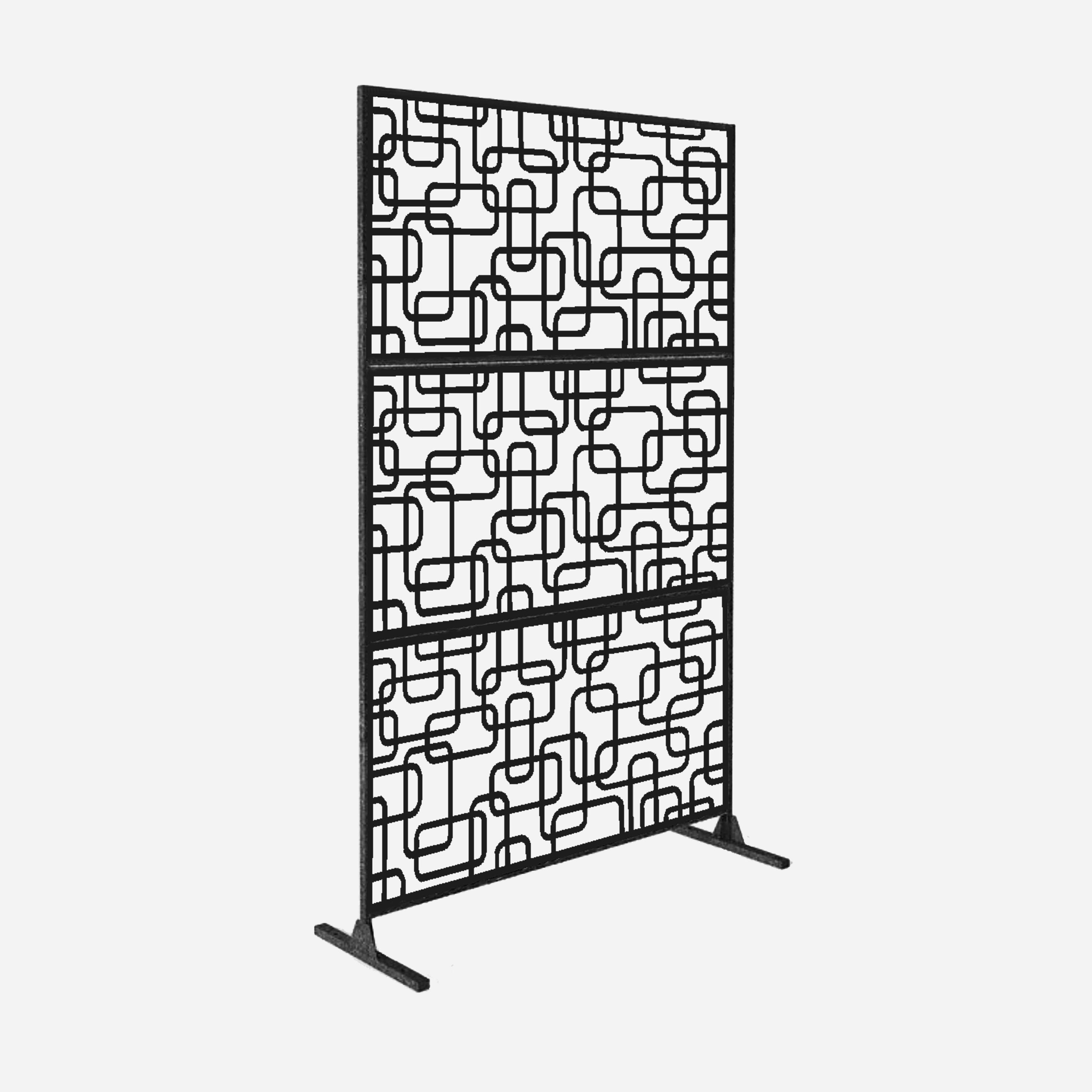 Metal Privacy Screen, Laser Cut Decorative Steel Privacy Panel Metal Fencing, Hanging Room Divider Partitions Panel Screen,48x75inch C002
