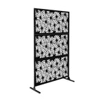 Metal Privacy Screen, Laser Cut Decorative Steel Privacy Panel Metal Fencing, Hanging Room Divider Partitions Panel Screen,48x75inch C010