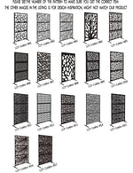 Metal Privacy Screen, Laser Cut Decorative Steel Privacy Panel Metal Fencing, Hanging Room Divider Partitions Panel Screen,48x75inch C011